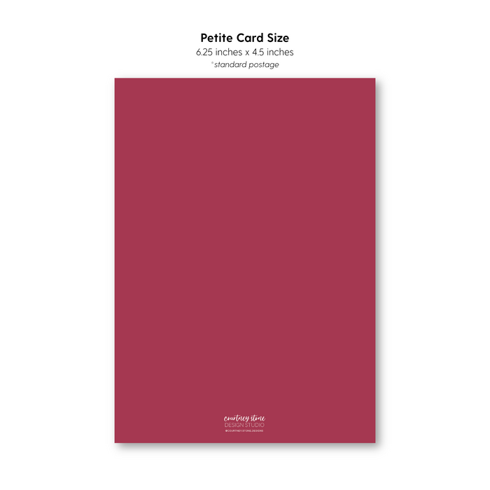 Cranberry Marble Border Holiday Card - Petite