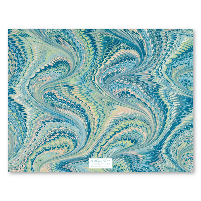Marble Stationery - Blue