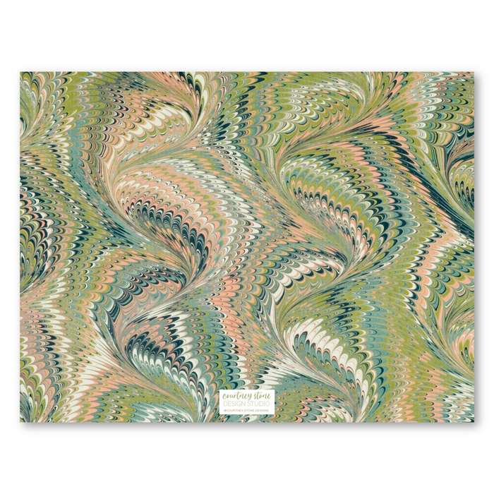 Marble Stationery - Green