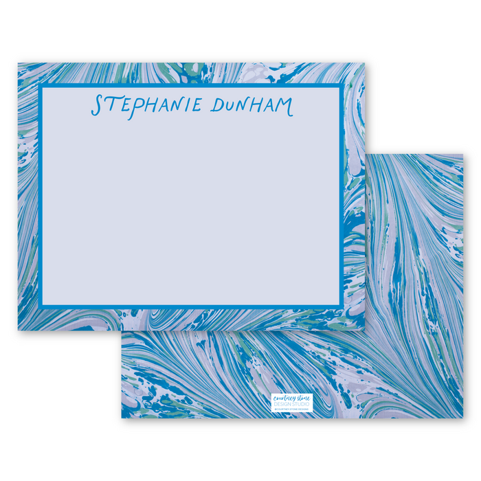 Marble Stationery - Blue Wave