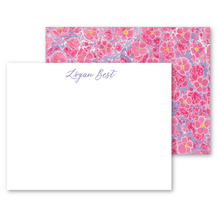Marble Stationery - Pink Flower