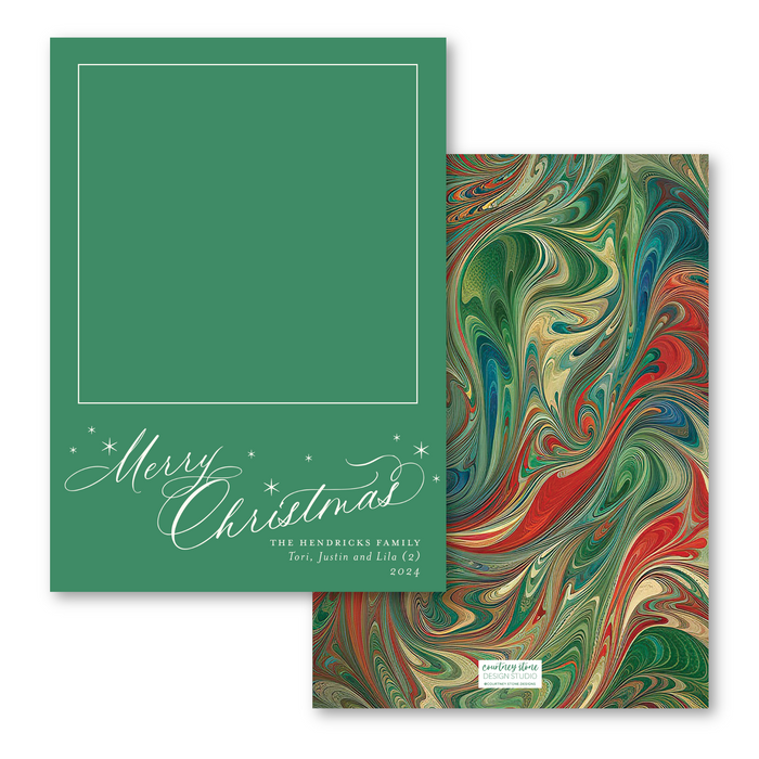 Christmas Marble Photo Mount Holiday Card