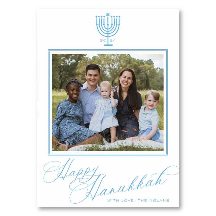 Menorah Calligraphy Holiday Card