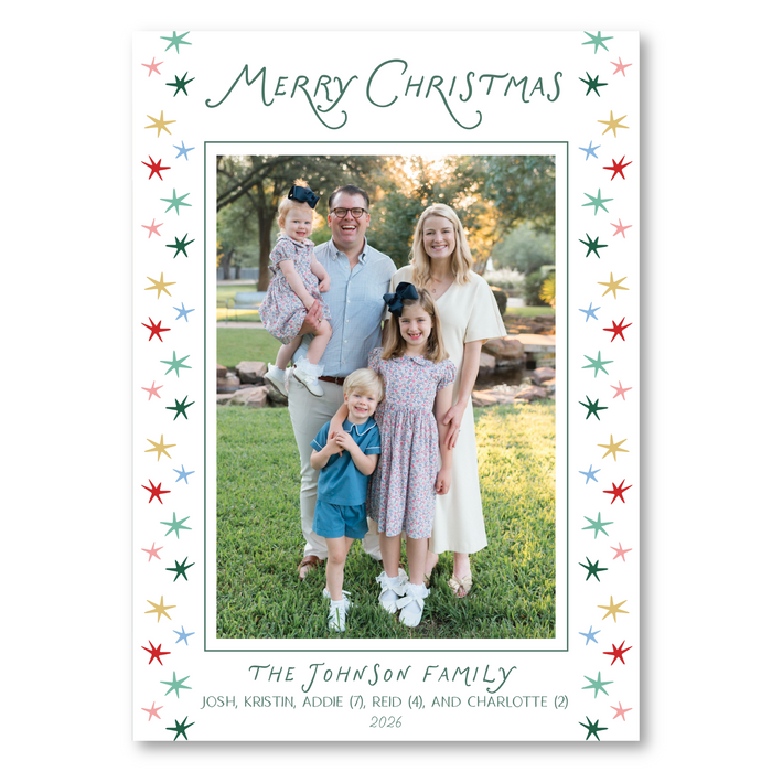 Colorful Star Holiday Card