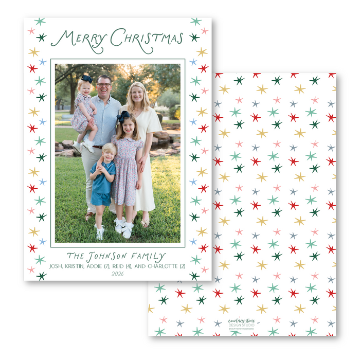 Colorful Star Holiday Card