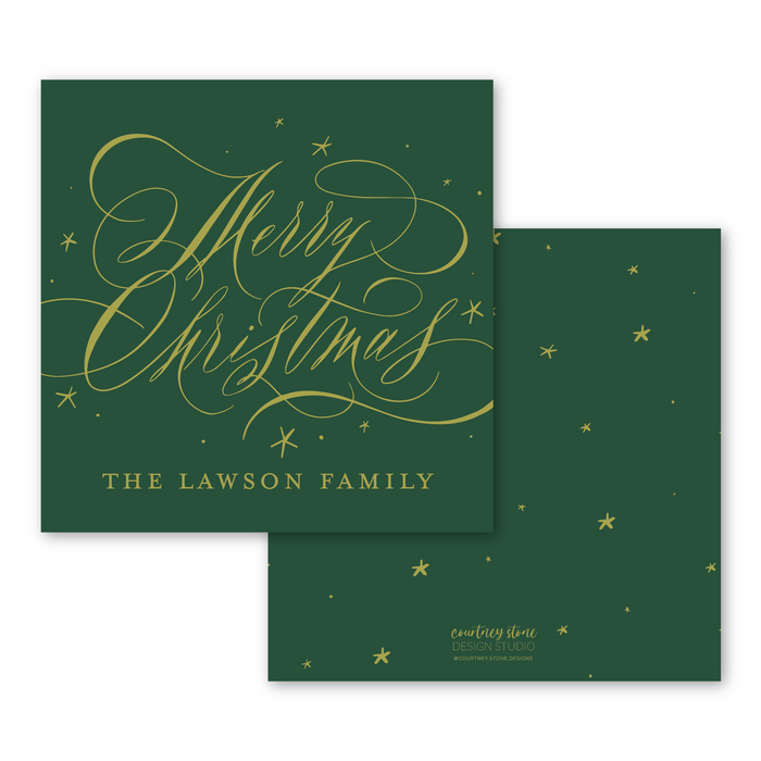 Merry Christmas Calligraphy Holiday Tags