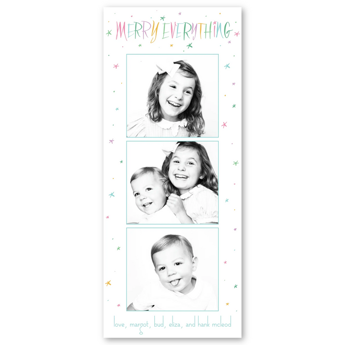 Merry Everything Colorful Skinny Holiday Card