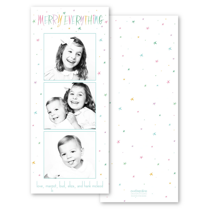 Merry Everything Colorful Skinny Holiday Card