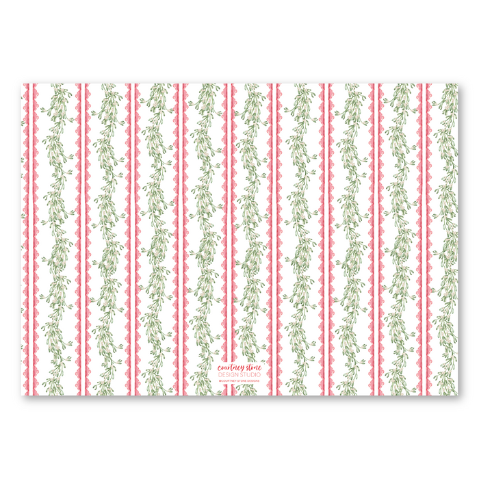 Merry Mistletoe Holiday Card - Red - Horizontal
