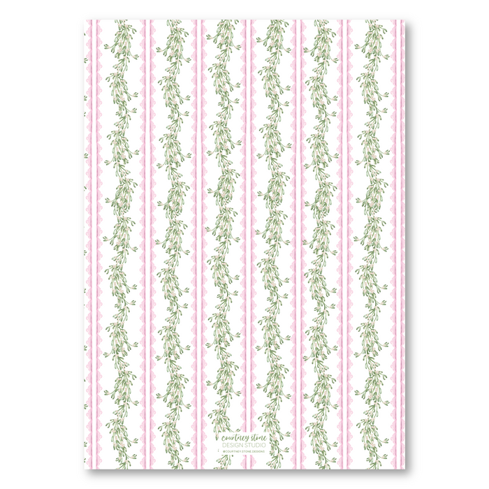 Merry Mistletoe Holiday Card - Pink