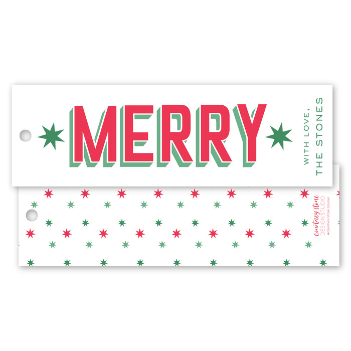 MERRY Star - Red - Gift Tag
