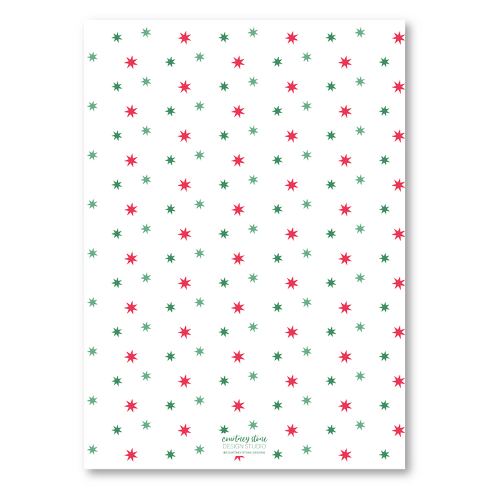 MERRY Star Holiday Card - Red
