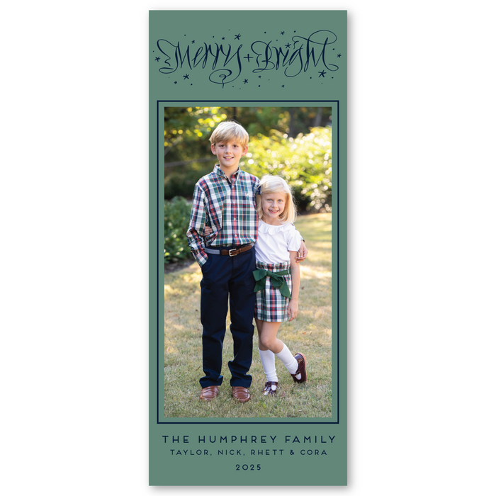 Merry+Bright Skinny Holiday Card