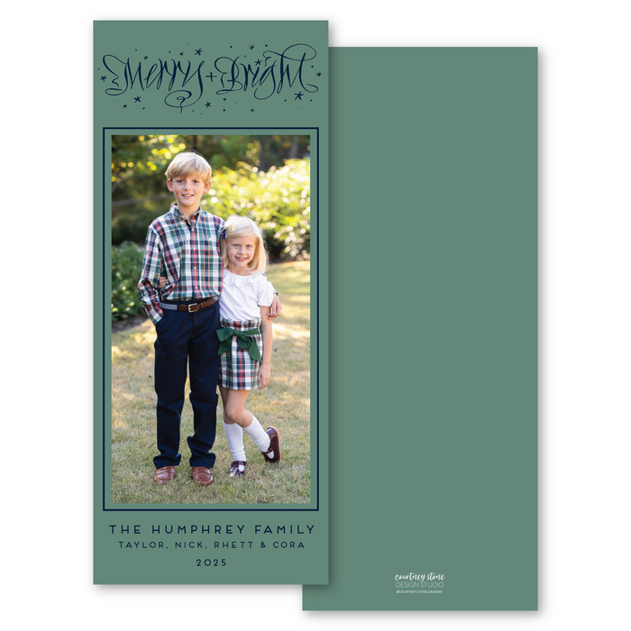 Merry+Bright Skinny Holiday Card