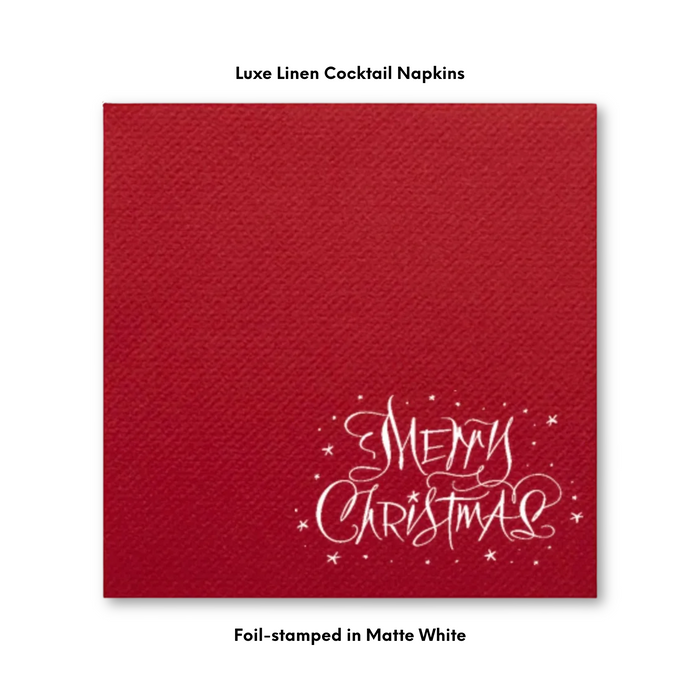 PRE-ORDER: Merry Christmas Luxe Cocktail Napkins