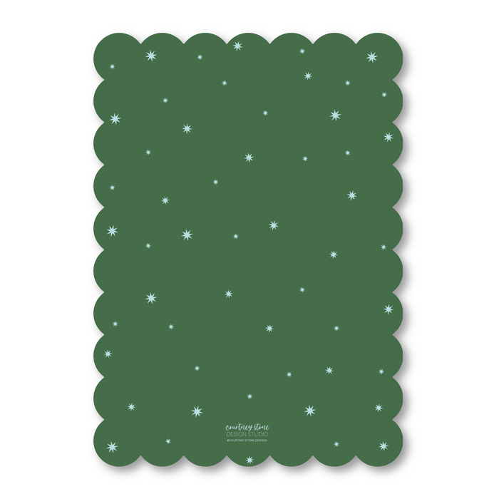 Merry Christmas Star - Scallop Holiday Card