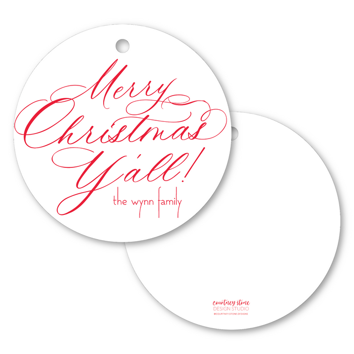 Merry Christmas Y'all Holiday Tag