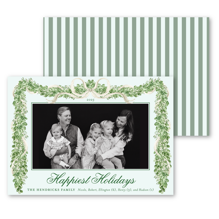 Merry Mistletoe Holiday Card - White - Horizontal