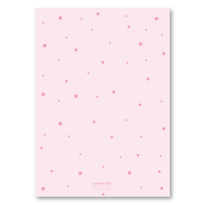 More the Merrier Pink Star Holiday Card