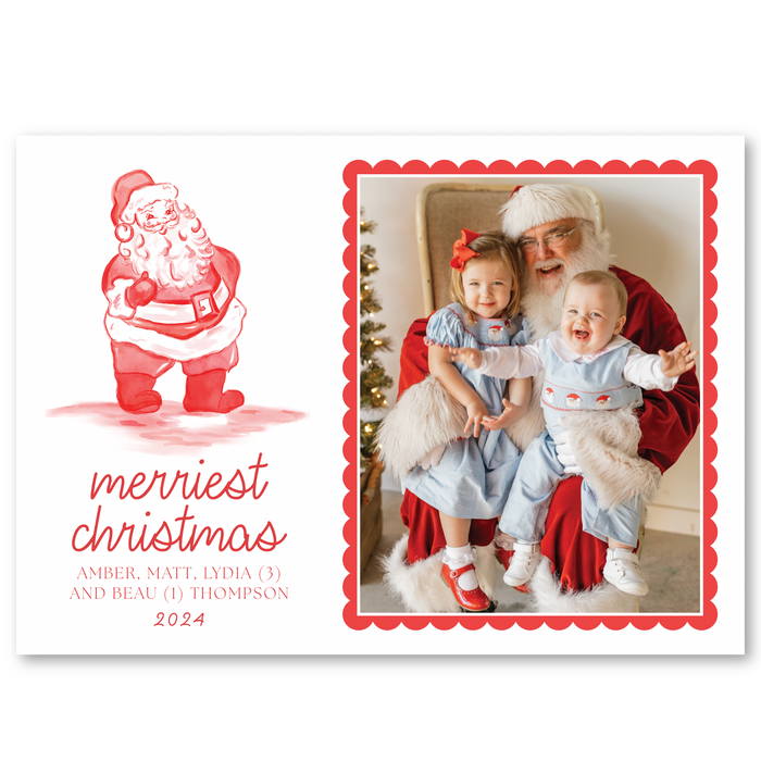 North Pole Toile Holiday Card | Horizontal