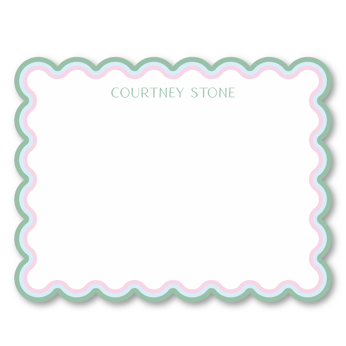 Pastel Triple Scallop Cut-Out Stationery