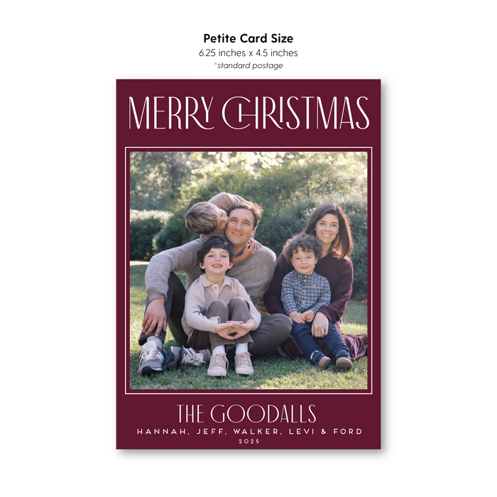 Merry Christmas Holiday Card - Petite