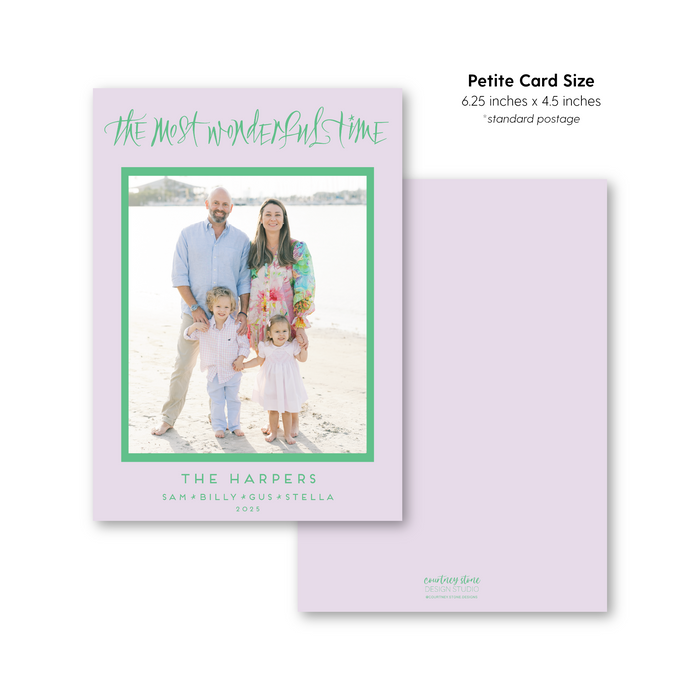 Most Wonderful Time Calligraphy Holiday Card - Petite