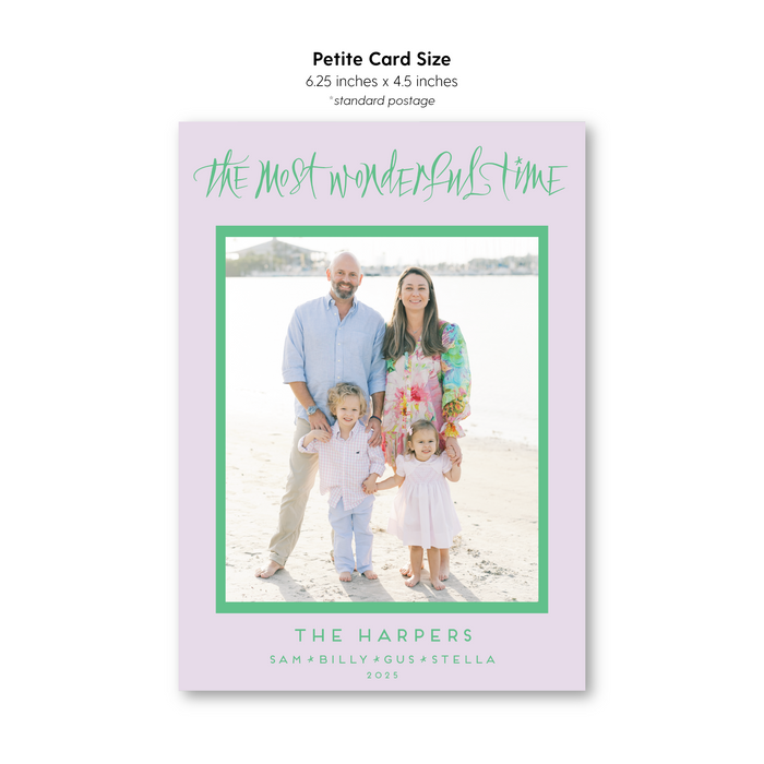 Most Wonderful Time Calligraphy Holiday Card - Petite