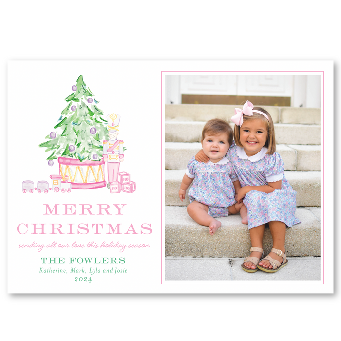 Toy Soldier Holiday Card | Horizontal - Pink