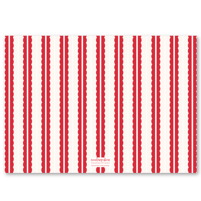 'Red Tartan Bow' Holiday Card - Horizontal