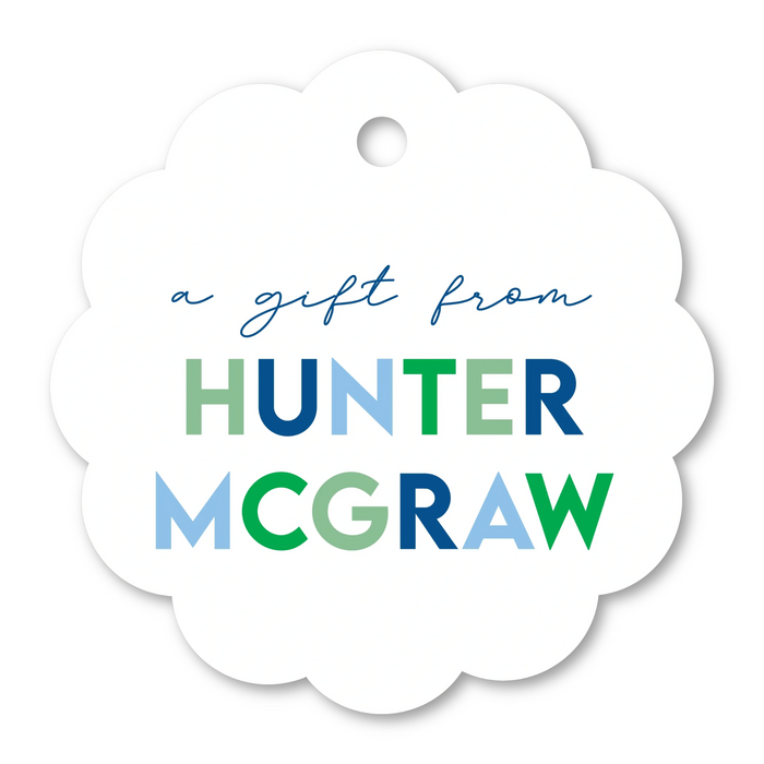 Scallop Gift Tag: Blue A Gift From