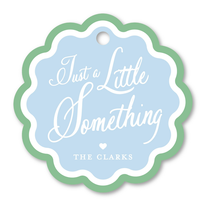 Scallop Gift Tag: Just a Little Something Blue/Green
