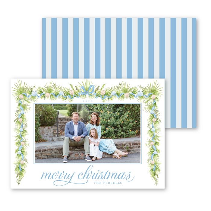 Coastal Shell Garland Horizontal Holiday Card