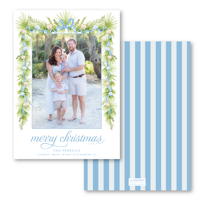 Coastal Shell Garland Holiday Card
