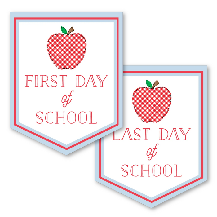 Back To School Sign - First Day/Last Day Gingham Apple