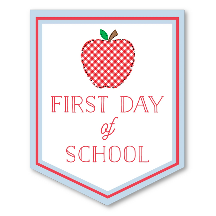 Back To School Sign - First Day/Last Day Gingham Apple