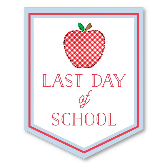 Back To School Sign - First Day/Last Day Gingham Apple