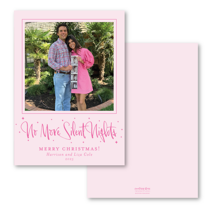 No More Silent Nights Holiday Card - Pink