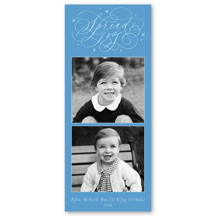 Spread Joy - Double Photo - Skinny Holiday Card