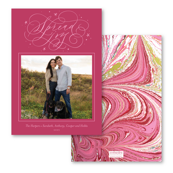 Spread Joy Marble Holiday Card