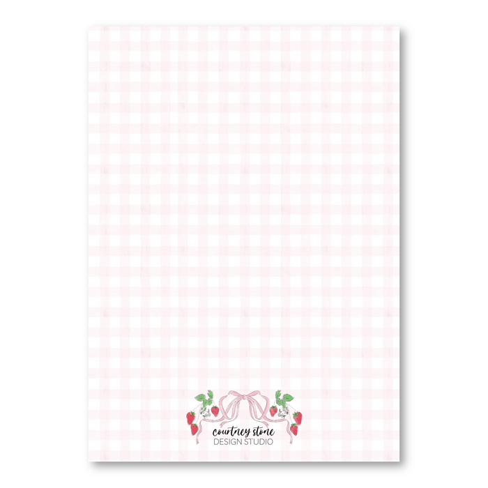 Strawberry Bow Border Birthday Invitations