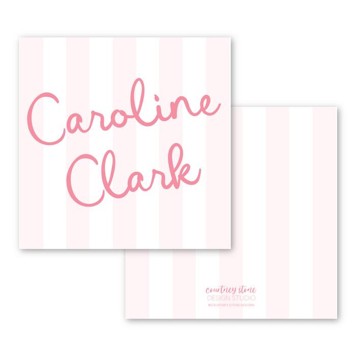 Pink Stripe Enclosure Card | Gift Tag