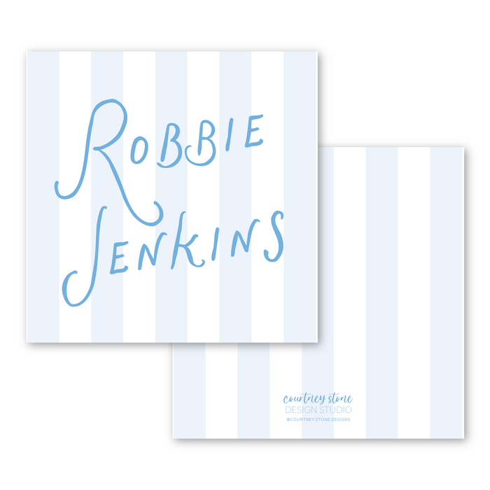Blue Stripe Enclosure Card | Gift Tag