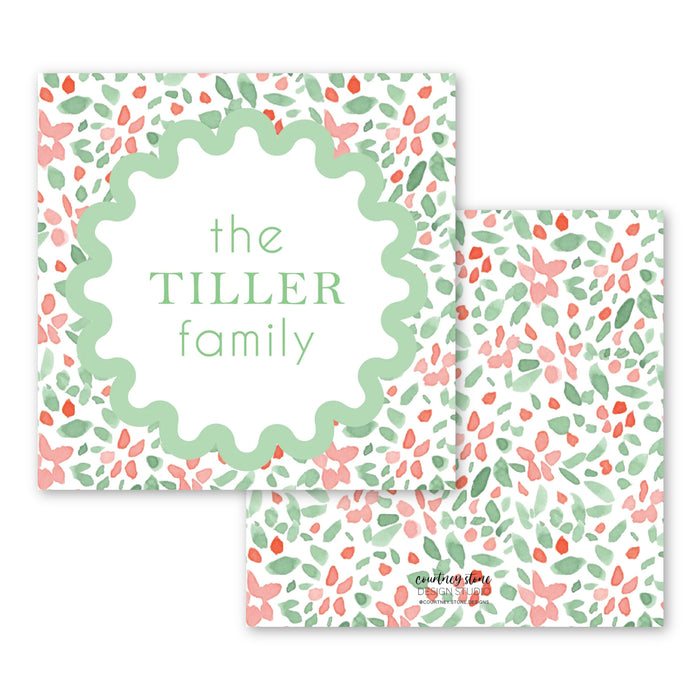 Ditsy Poinsettia Holiday Tags