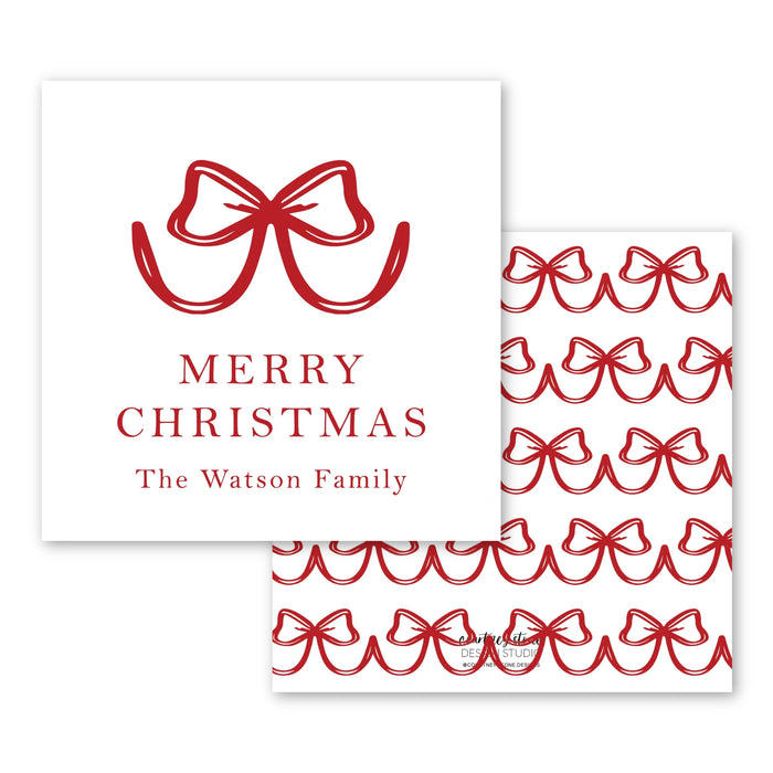 Simple Bow - Red - Holiday Tags