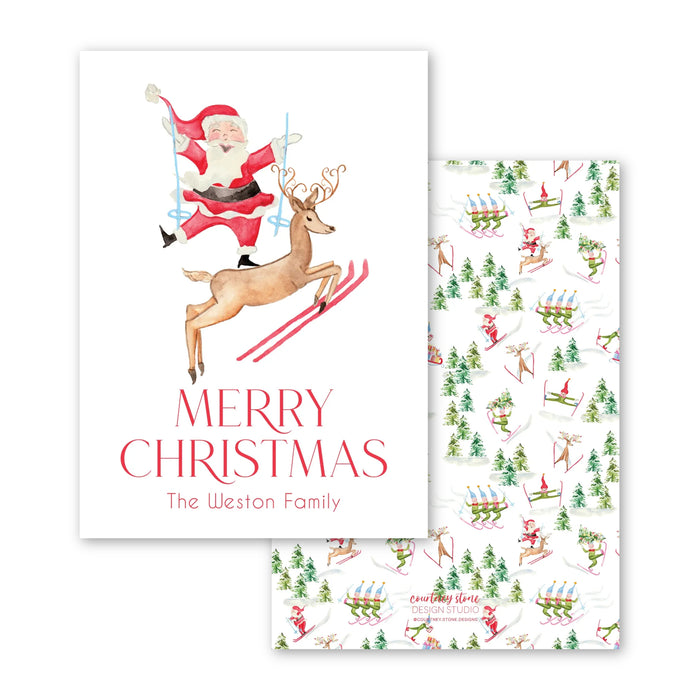 Downhill Santa Holiday Tag