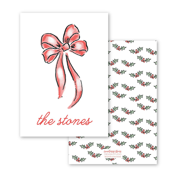 Bows & Holly Holiday Tag