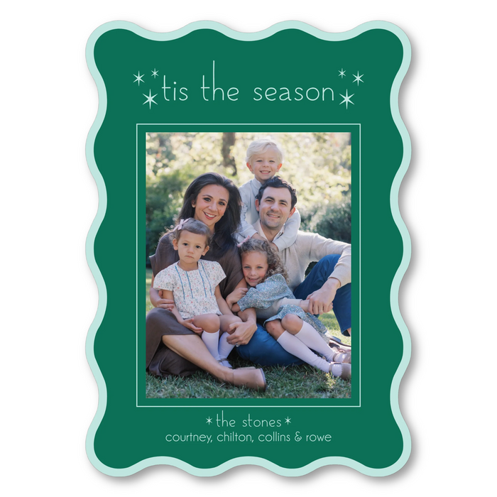 Tis The Season - Wavy Die-Cut Holiday Card