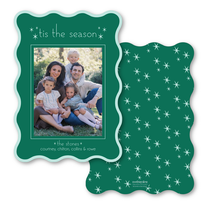 Tis The Season - Wavy Die-Cut Holiday Card
