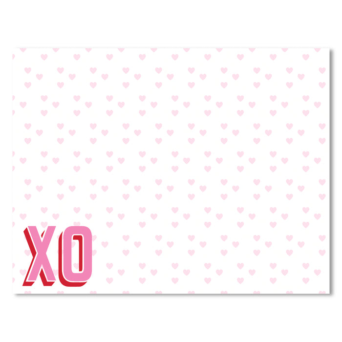 Pink Hearts - XO - Stationery